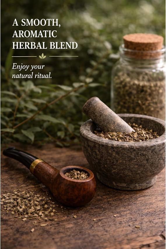 Herbal Smoking Blend, Mullein Damiana Lemon Balm Skullcap Botanical Herb Mix, Herbal Zen Blend, 1 oz (28g)