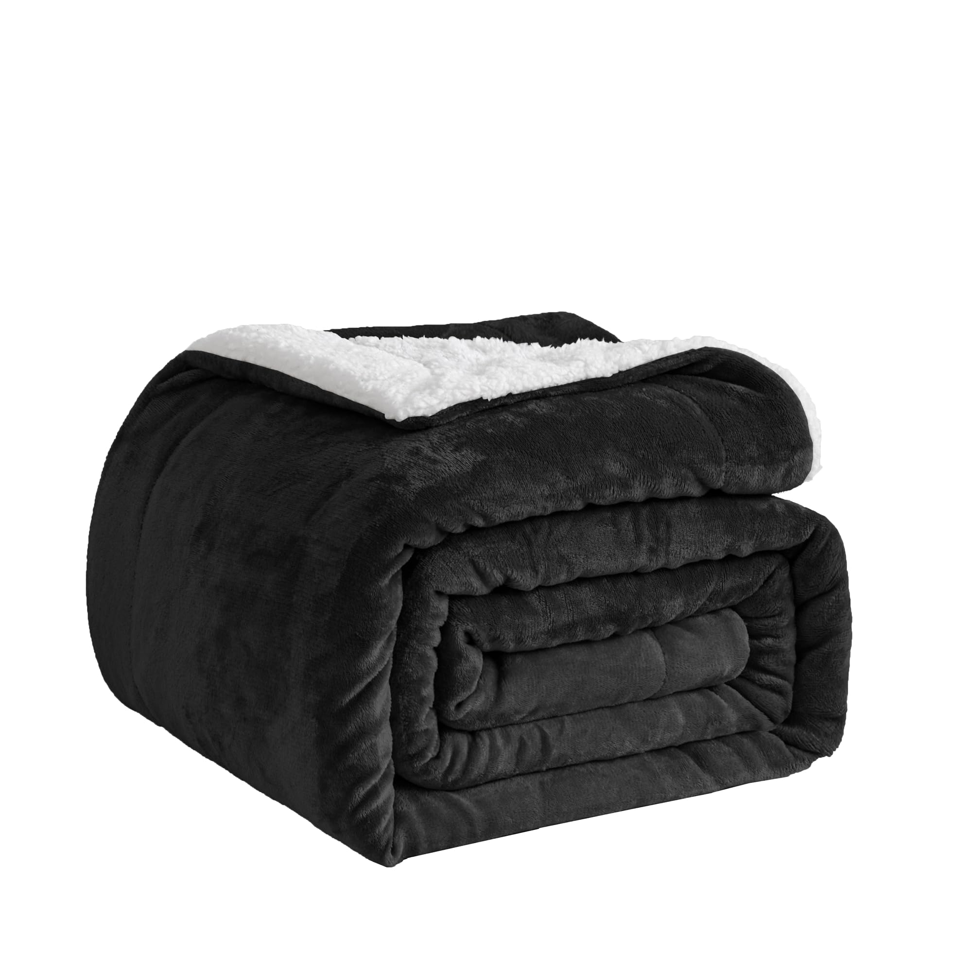 Good Nite Manta de Forro Polar de 200 x 230 cm, Manta de Sherpa para sofás, Colcha de Viaje, Suave, Lavable a máquina (King, Negro) OEKO-TEX STANDARD 100
