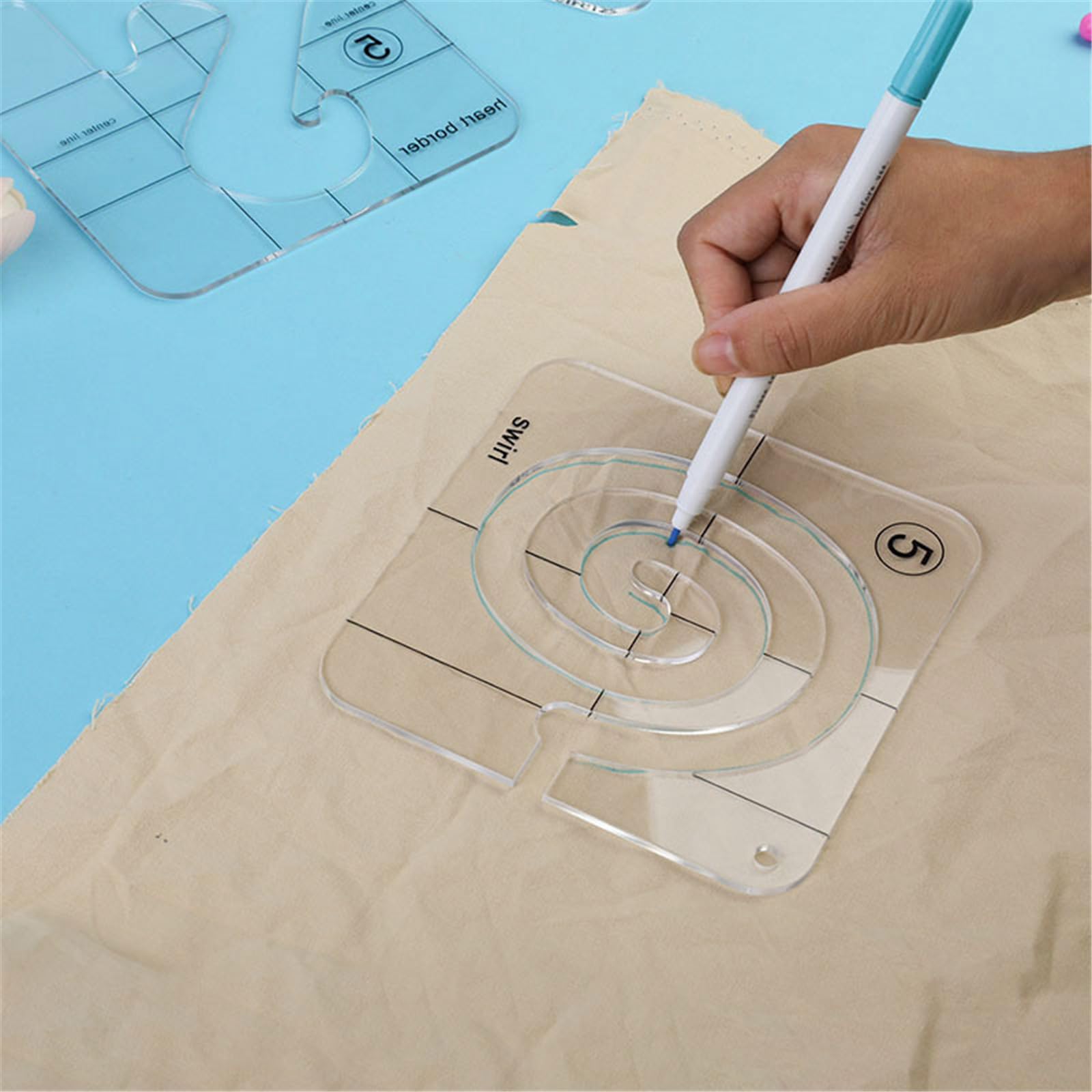 15 pezzi Frees Motion Quilting Template Righello Acrilico Quilting Righello Modello Quilting Stencil Quilting Strumento di cucito Righello
