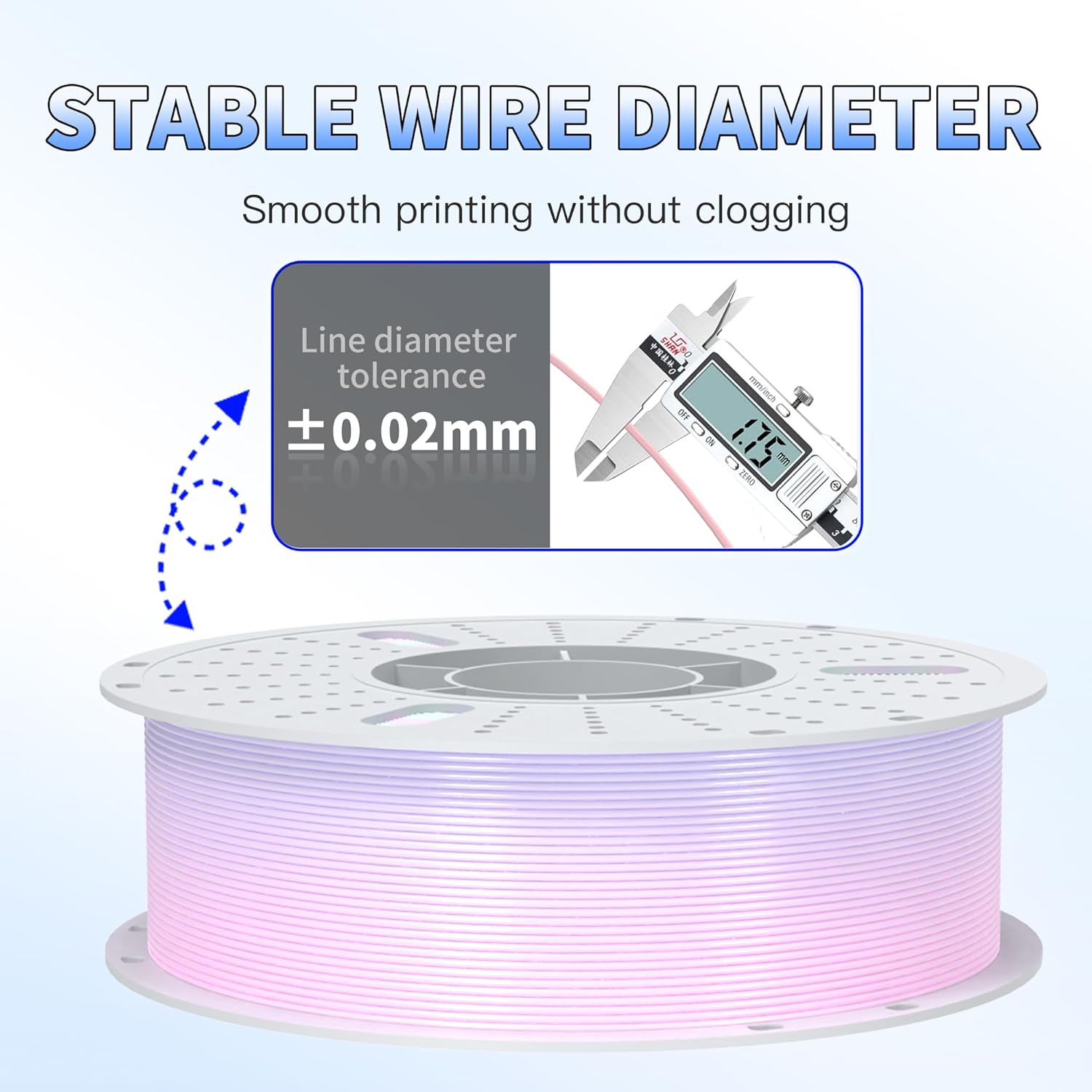PINBALL Silk Rainbow PLA 3D Printer Filament 1.75mm Shiny Multi-Color Changing Filament 3D Printing PLA Filament Dimensional Accuracy +/- 0.02mm 1 KG Silk Rainbow Afterglow - Image 4