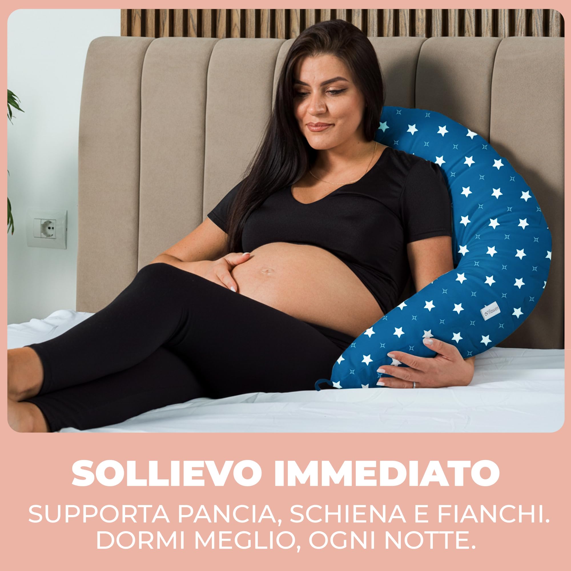 Cuscino Gravidanza e Allattamento per Dormire di Lato per Donne Incinta Idea Regalo per Neo Mamme con Federa in 100% Cotone e Morbido Riempimento Accessorio Full Body Premaman per un Sostegno Ottimale