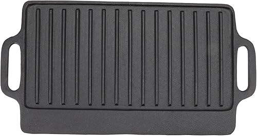 Sartén antiadherente, estufa de interior, parrilla para el hogar, cocina de gas fundido Teppanyaki con asas, parrilla rectangular gruesa de doble