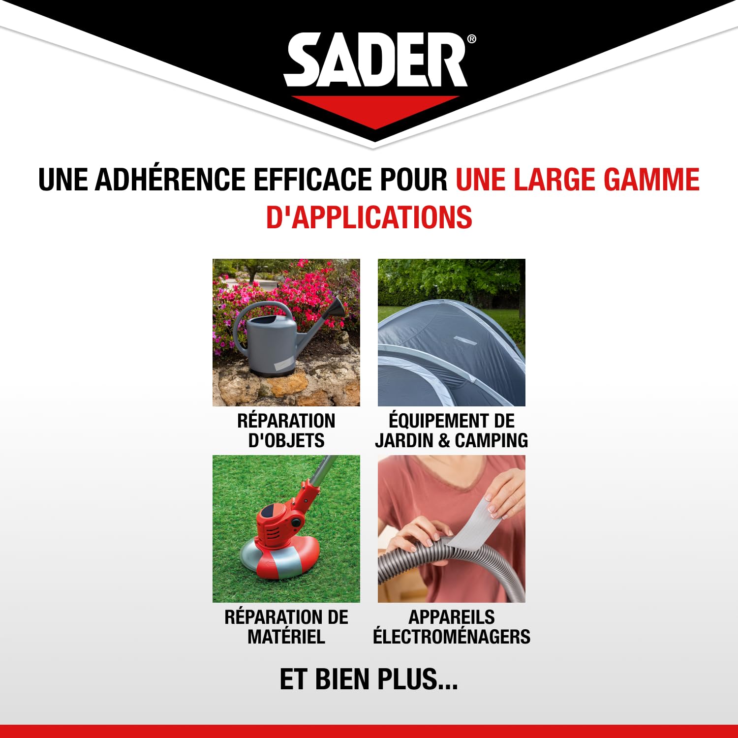 SADER Repare Tout Extrême Noir Adhésif Extra Fort 20m x 50mm