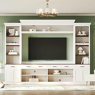 Merax Modern Large Entertainment Center Wall Unit for Televisions Up to ...