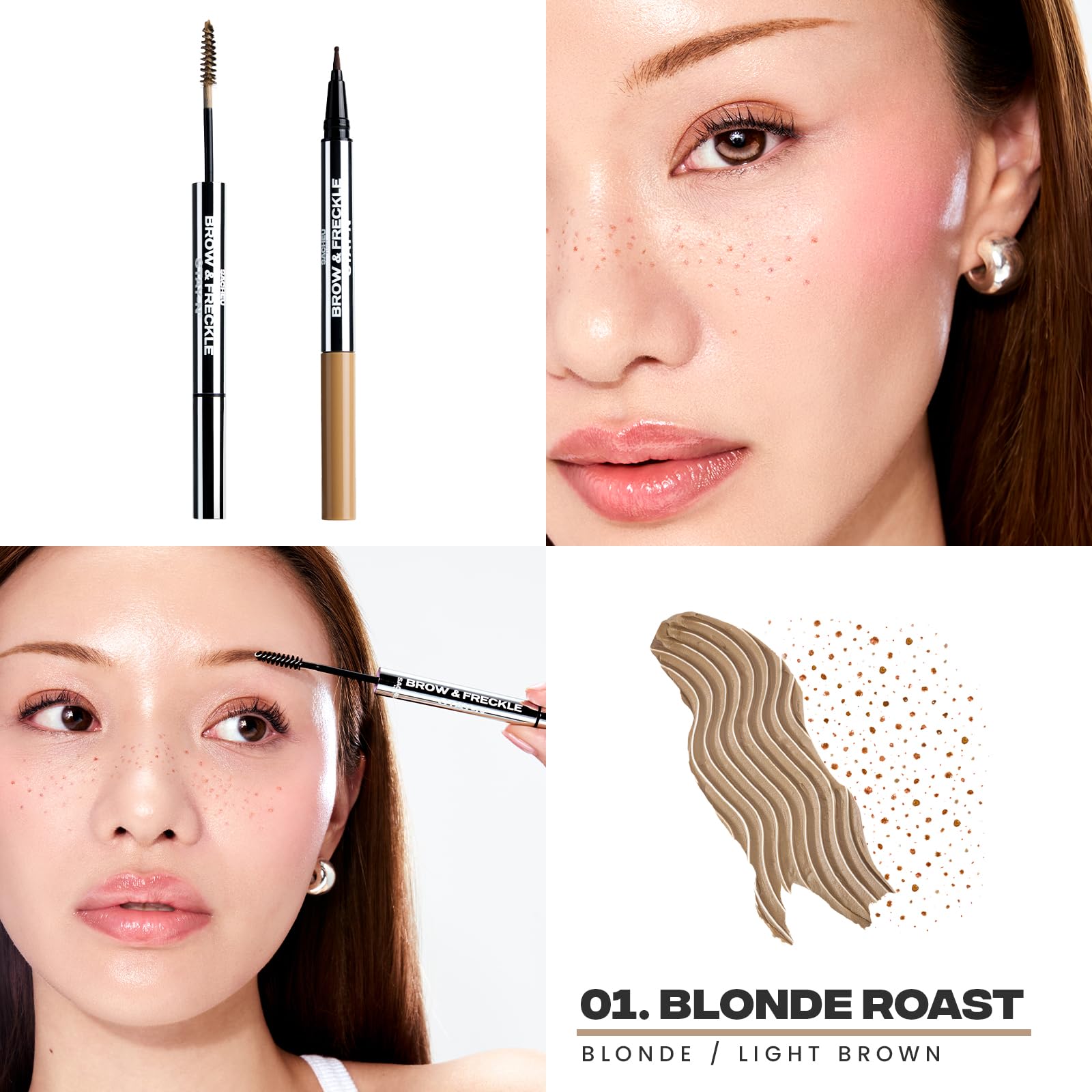 Sacheu Brow & Freckle STAY-N Tinted Eyebrow Gel & Faux Freckle Pen, 2-in-1 Longwear Water Resistant Brows Tint - Image 2