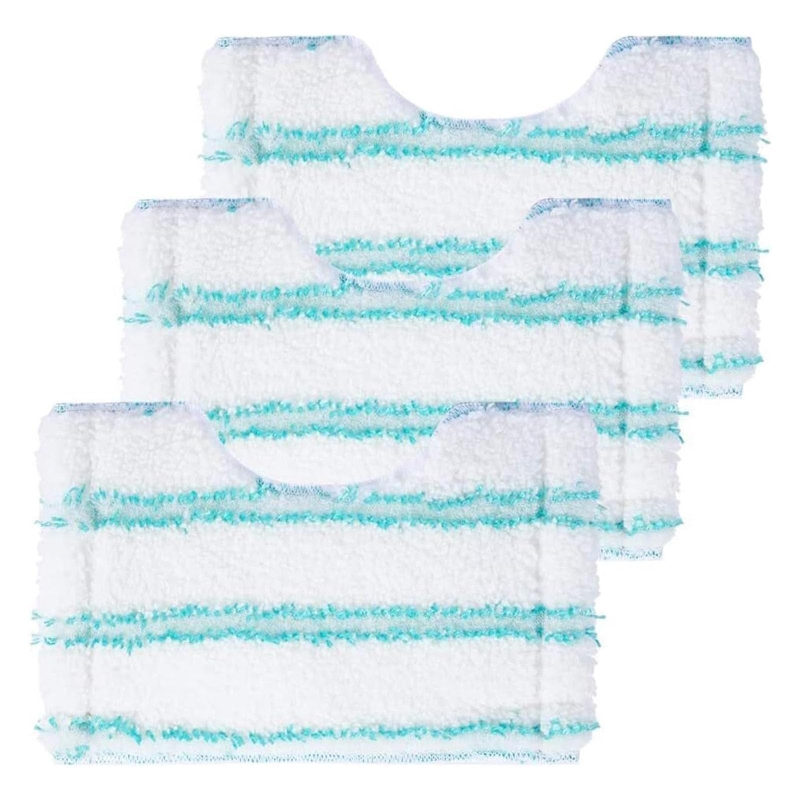 Anboo White Blue 3 Pieces For Leifheit Replacement Cover Bath Cleaner Microfibre Set, 20 X 12.5 Cm Bathroom Wiper, Bath Cleaner, Micro Duo Telescope Replacement Accessories, Ideal For Tile Wipers, Strong