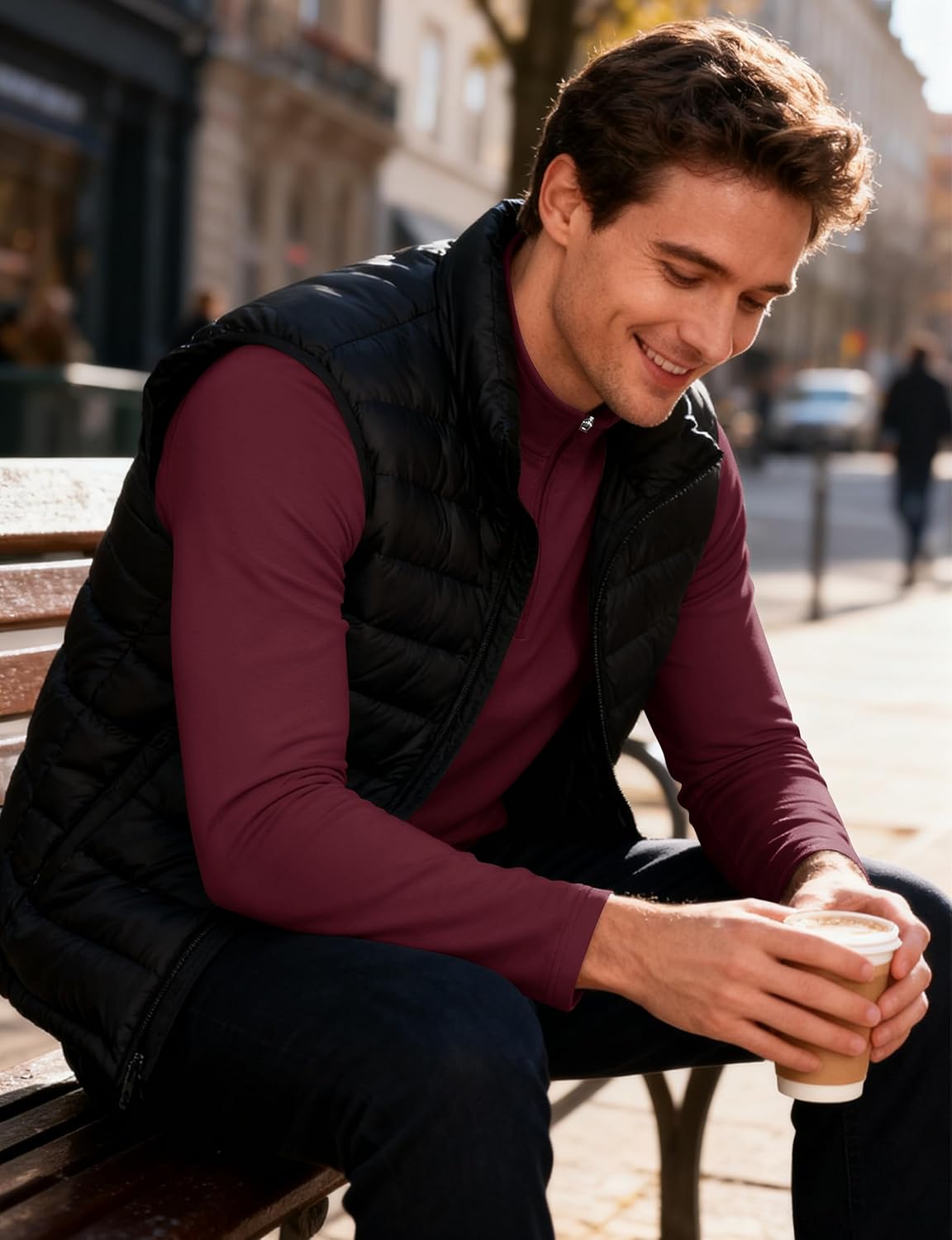 Cavva Mens Quarter Zip Pullover Thermal Fleece Lined Sweatshirts Long Sleeve 1/4 Zipper Athletic Winter Shirt - Image 7