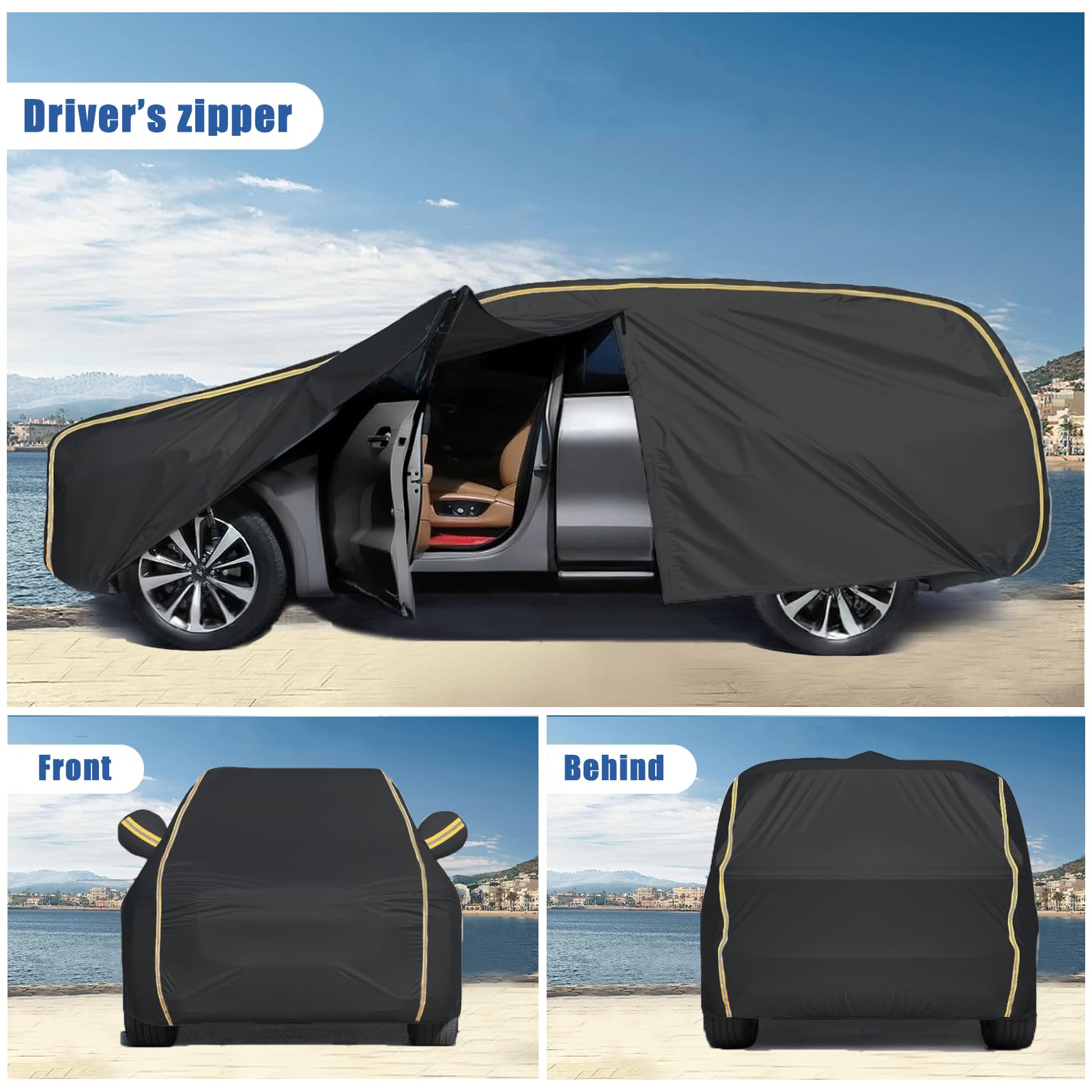 Telone per Auto dedicato Hyundai Santa Fe (2016-2018),Car Cover Impermeabile e Traspirante Protezione Solare Pioggia Neve Graffi con Tasca Specchio e Chiusura Lampo
