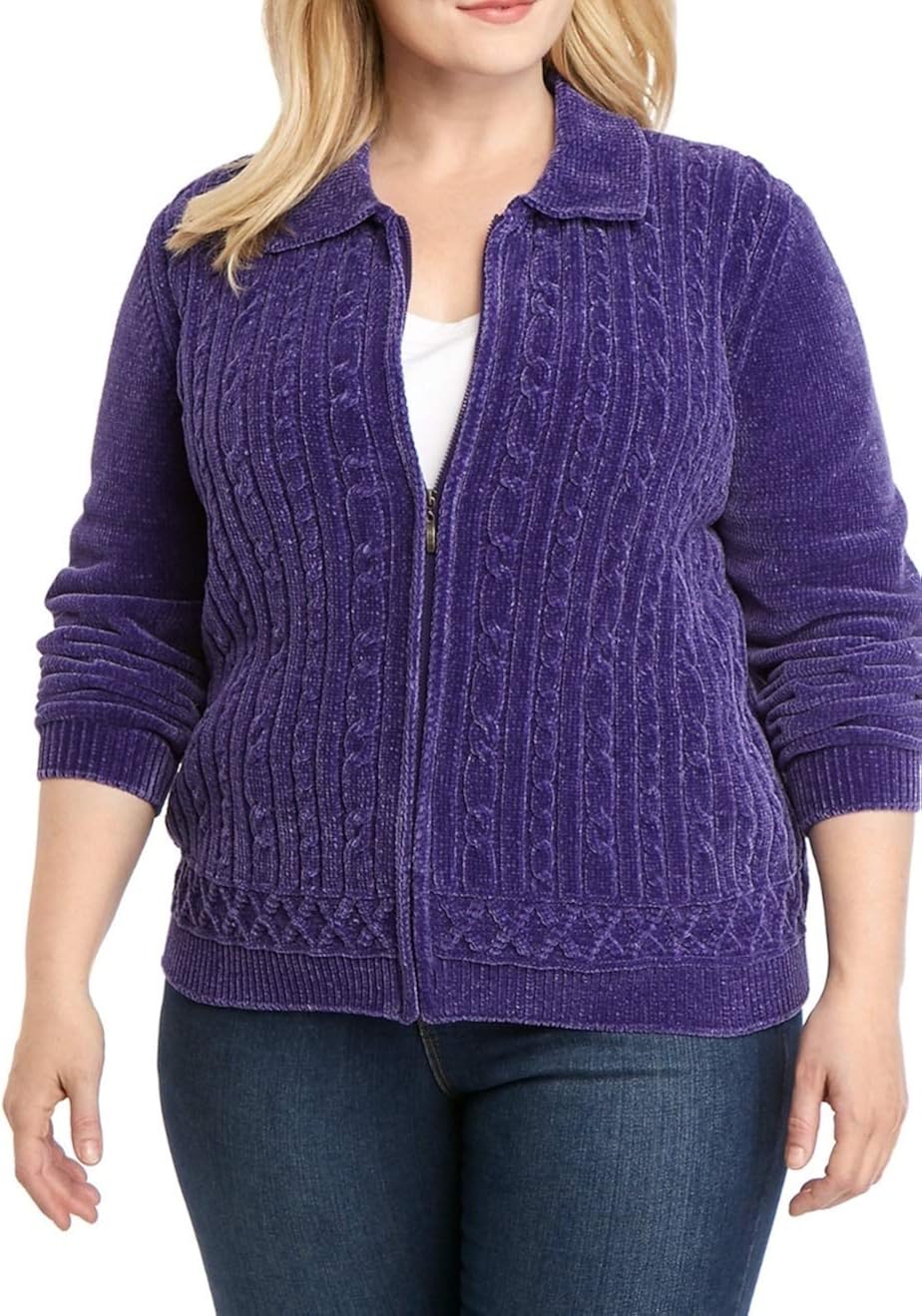 Chenille zip up sweater Clearance