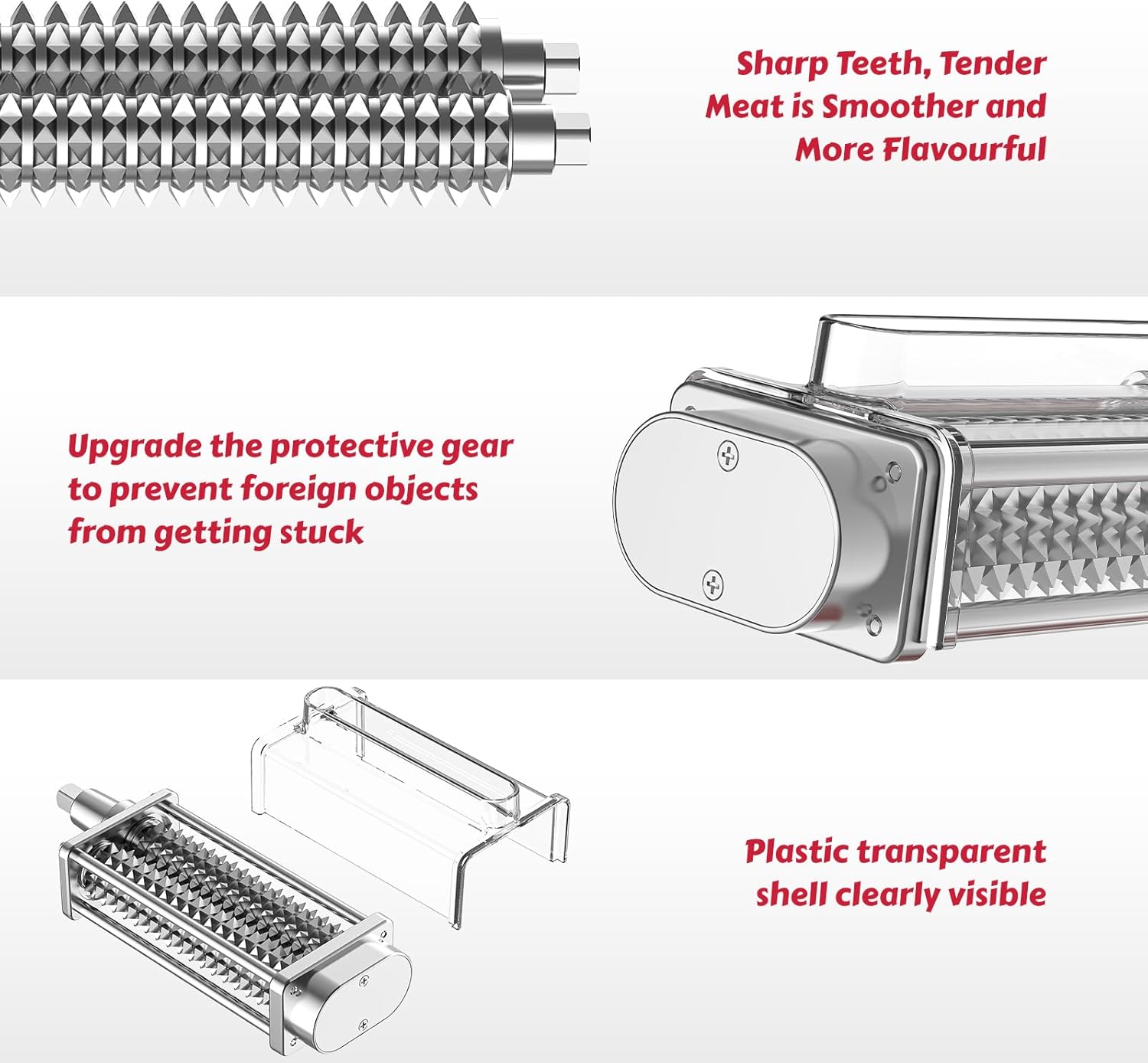 Meat Tenderizer for KitchenAid Mixer - Meat Tenderizing Tool with Clear Cover, Compatible with All KitchenAid Stand Mixers | Effortless Beef/Pork/Lamb Prep & Quick Clean