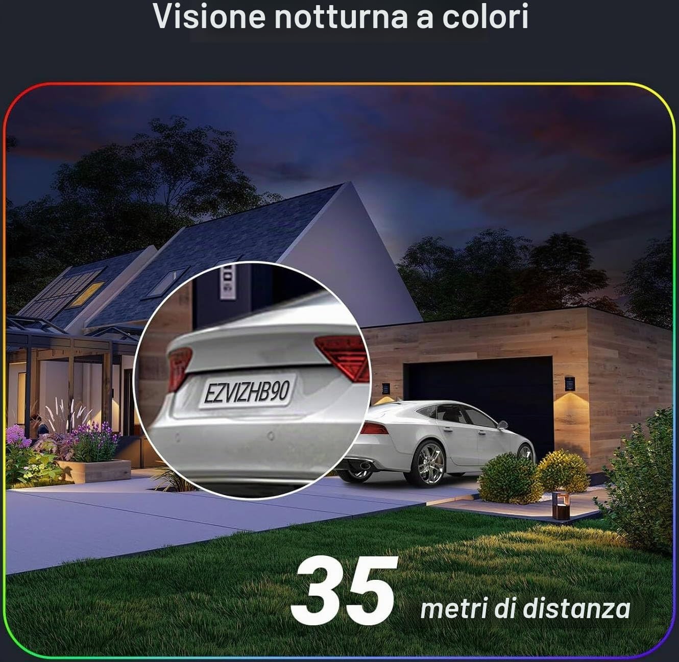EZVIZ HB90x Smart Outdoor Security Camera, 2K Dual Lens Angolo 360°, 10.400mAh Funzionamento a Batteria, con Pannello Solare, Monitoraggio Continuo Senza WiFi, Visione Notturna a Colori