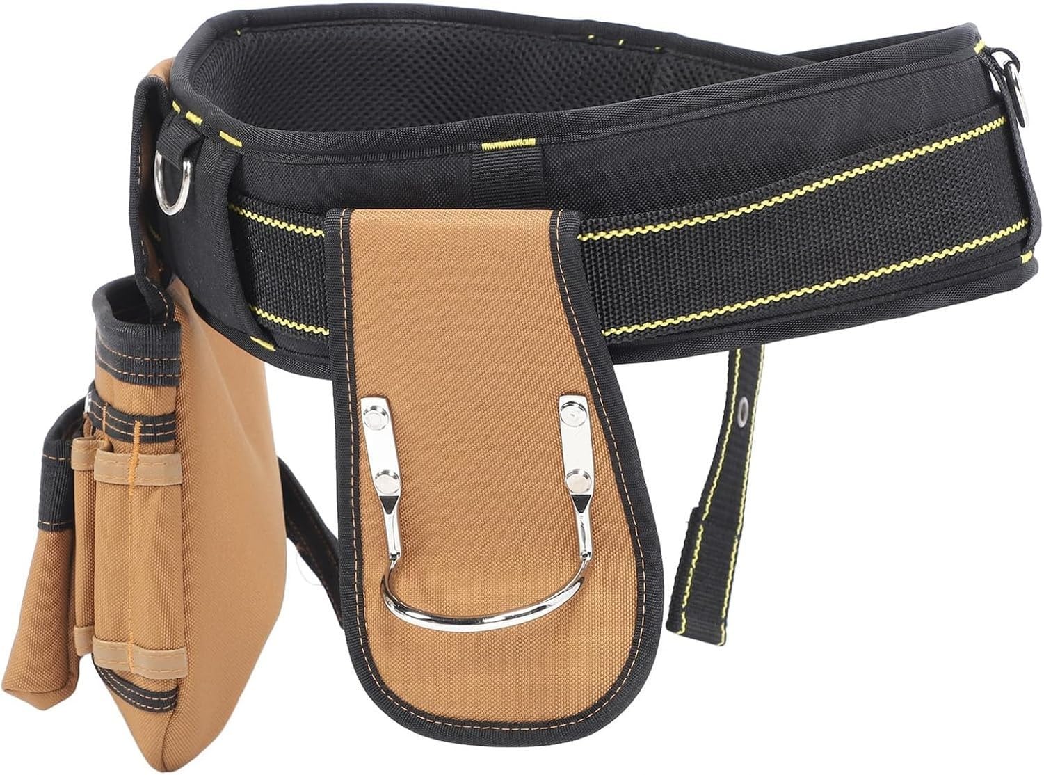 Cintura Porta Attrezzi Regolabile con 12 Tasche, Borsa Lavoro Imbottita con 12 Tasche Sganciabili, con Portamartello, per Chiodi, Viti, Metrino e Cacciaviti