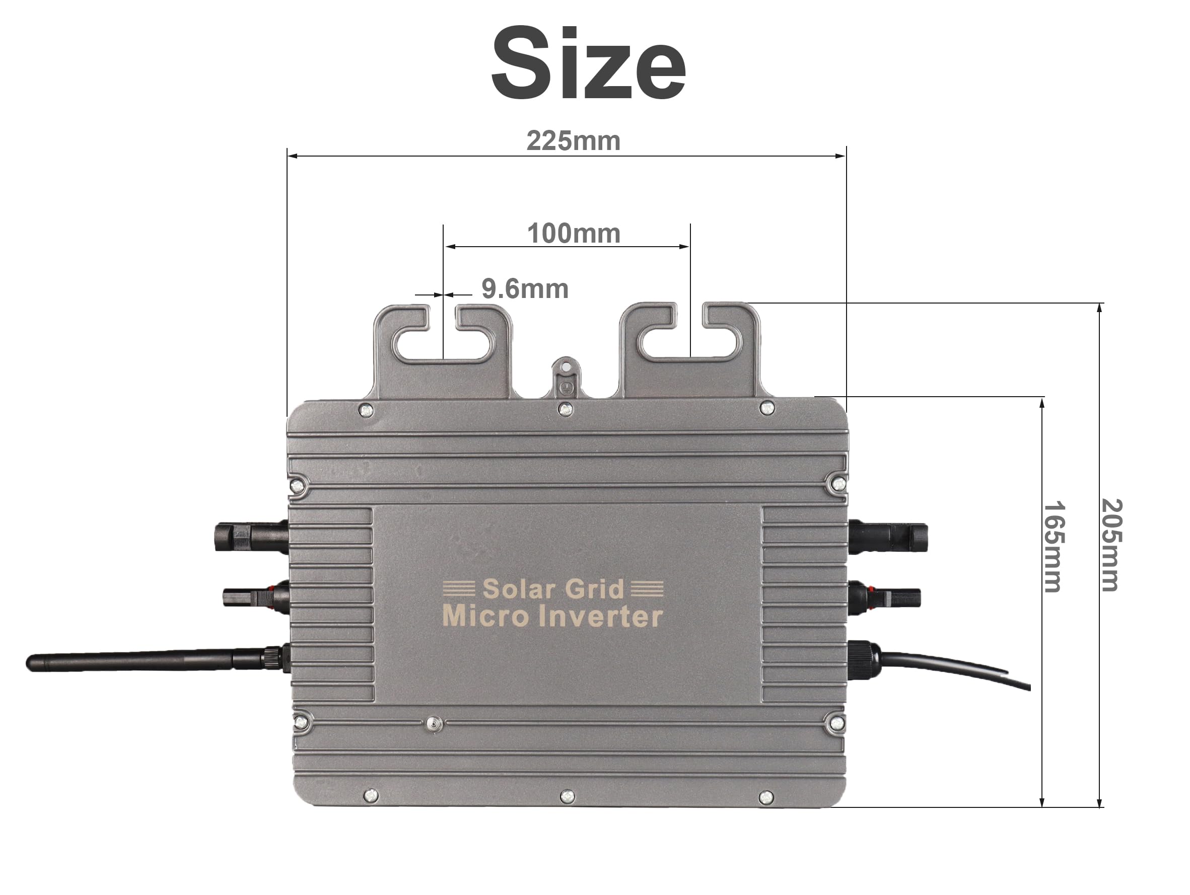 SolaMr Grid Connect Wechselrichter 800W 120V/230V Auto Output Voltage MPPT Grid Connected IP65 mit WiFi und Mobile Phone APP Überwachung für kleine Solaranlagen-MI-Y800W