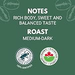 Zavida Organica Premium Whole Bean Coffee, Medium Dark Roast, RFA 100%, Kosher, Halal, Organic, 2 Pound Bag