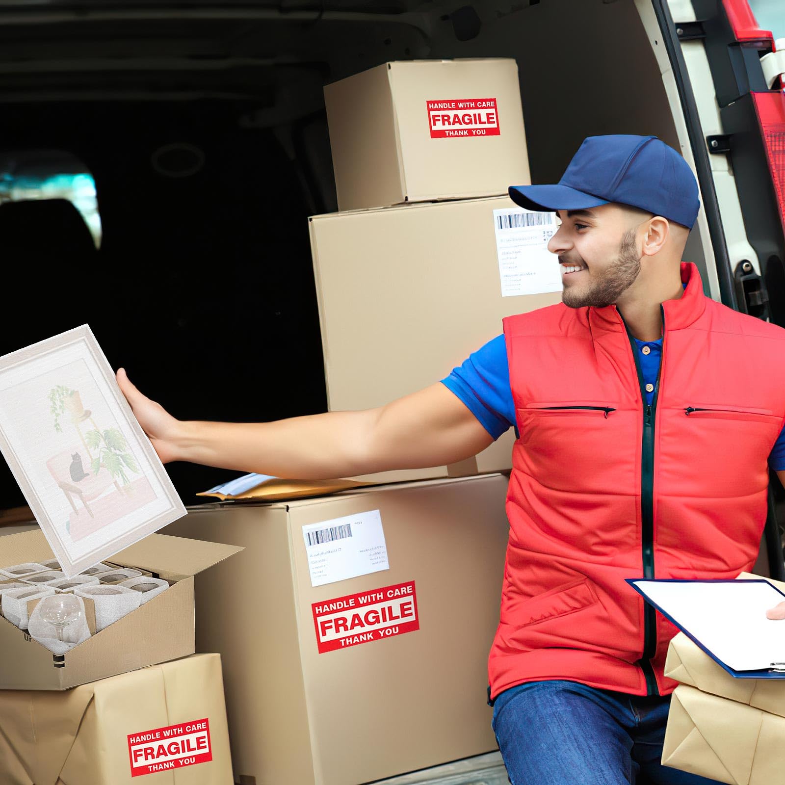260 worków piankowych, 4 rozmiary amortyzujących worków piankowych do przenoszenia, pakowania, wysyłki i przechowywania, materiały do przenoszenia z delikatnymi naklejkami (30 x 39 cm, 30 x 30 cm, 30