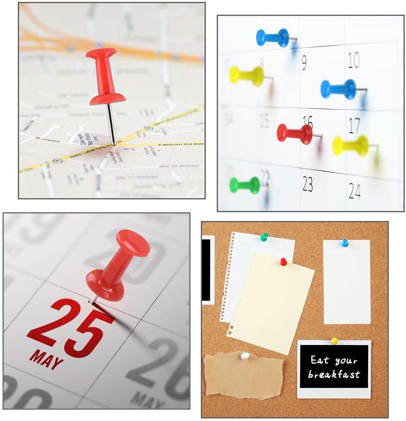 400 Pcs Push Pins Colored Thumb Tacks, MultiColor Map Thumb Tacks