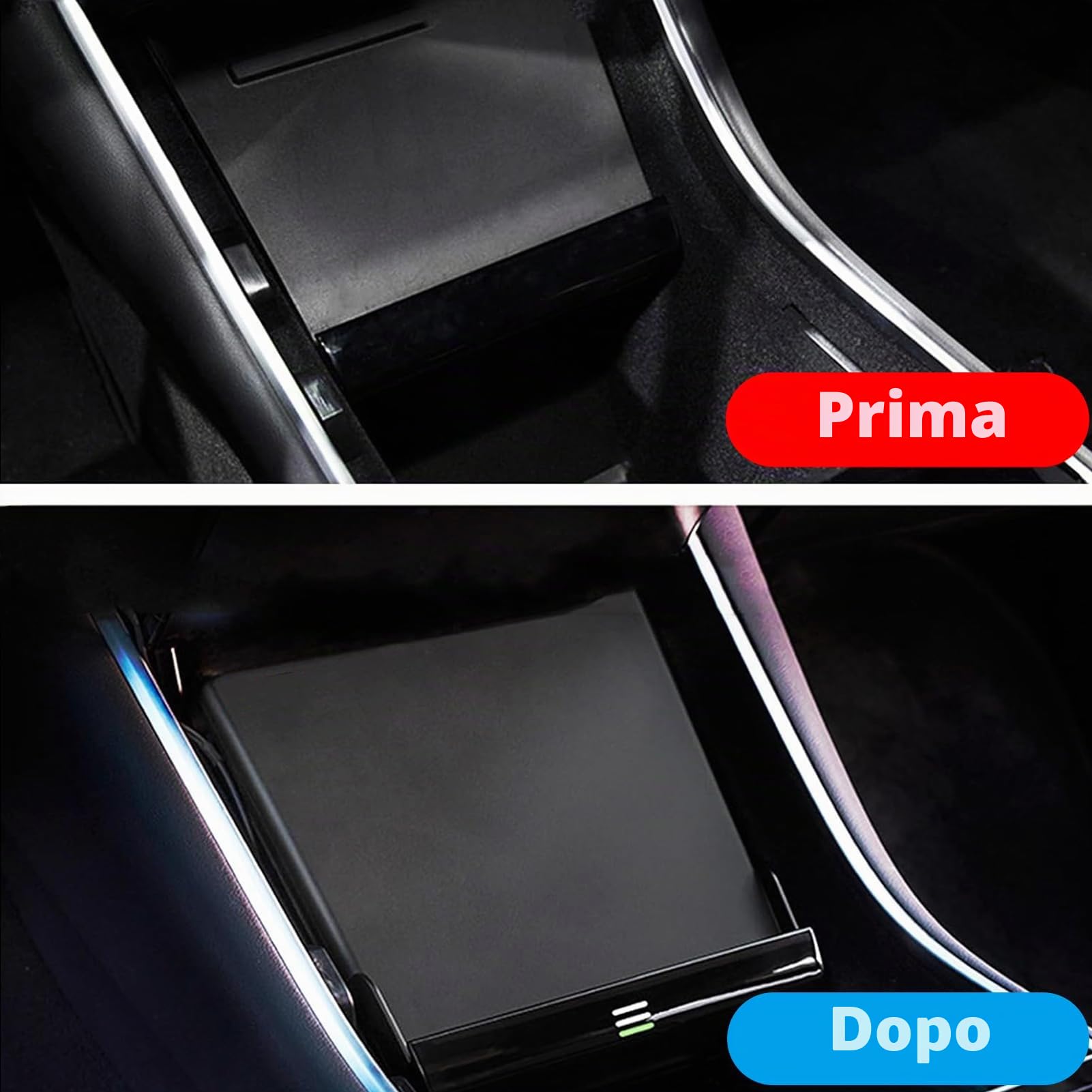 Caricatore Wireless per Tesla Model 3 2019 2020,Caricatore Senza Fili Per Auto,15W Qi Caricatore Wireless Auto,Wireless Vassoio Ricarica Rapida,Accessori Caricatore Console Centrale