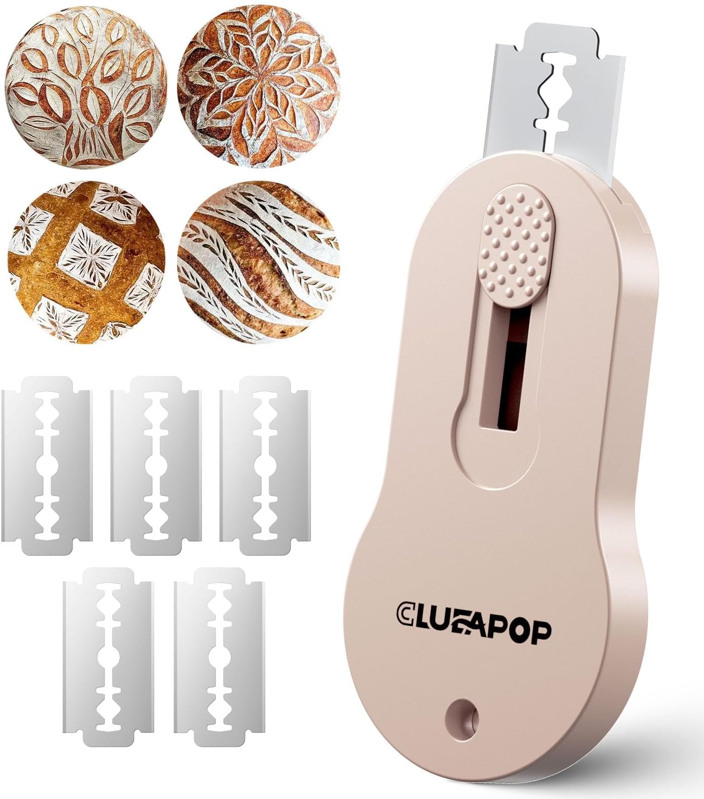 Bread Lame, Extractable & Magnetic Bread Lame Dough Scoring Tool - Professional Sourdough Scoring Tool - Sourdough Bread Baking & Bread Scoring Tool - Scoring Patterns Booklet & 5 Razor Blades