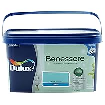 Dulux Benessere Pittura Colorata all’Acqua per Interni Superlavabile Anti Muffa Anti Batteri con Ioni D’Argento, 2.5 Litri, Verde Acqua, 2.5L