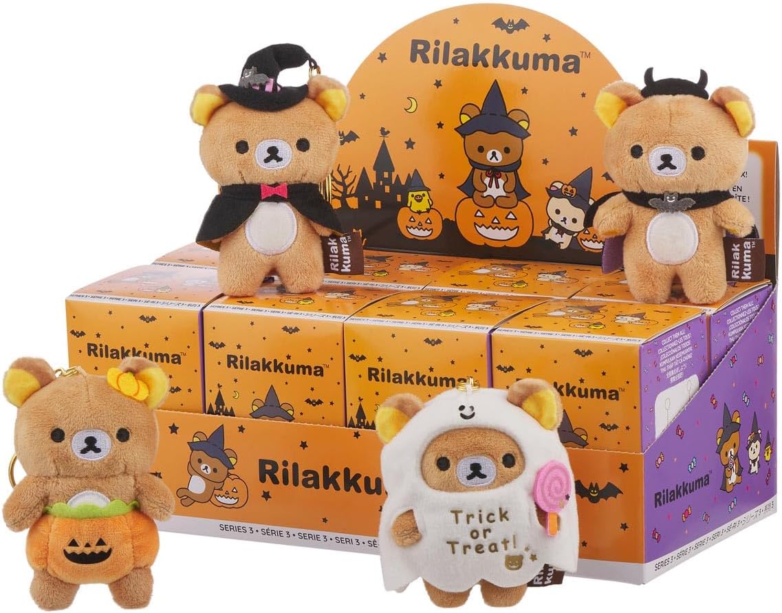 Rilakkuma San-X Original Halloween Series Plush Keychain Blind Box - 8pcs