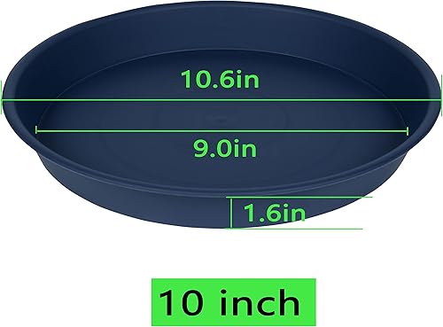 Miniatura 7 de Angde Paquete de 4 platillos para plantas de 14 pulgadas, platillo redondo de 14 pulgadas, bandejas para plantas para macetas, bandeja de goteo de