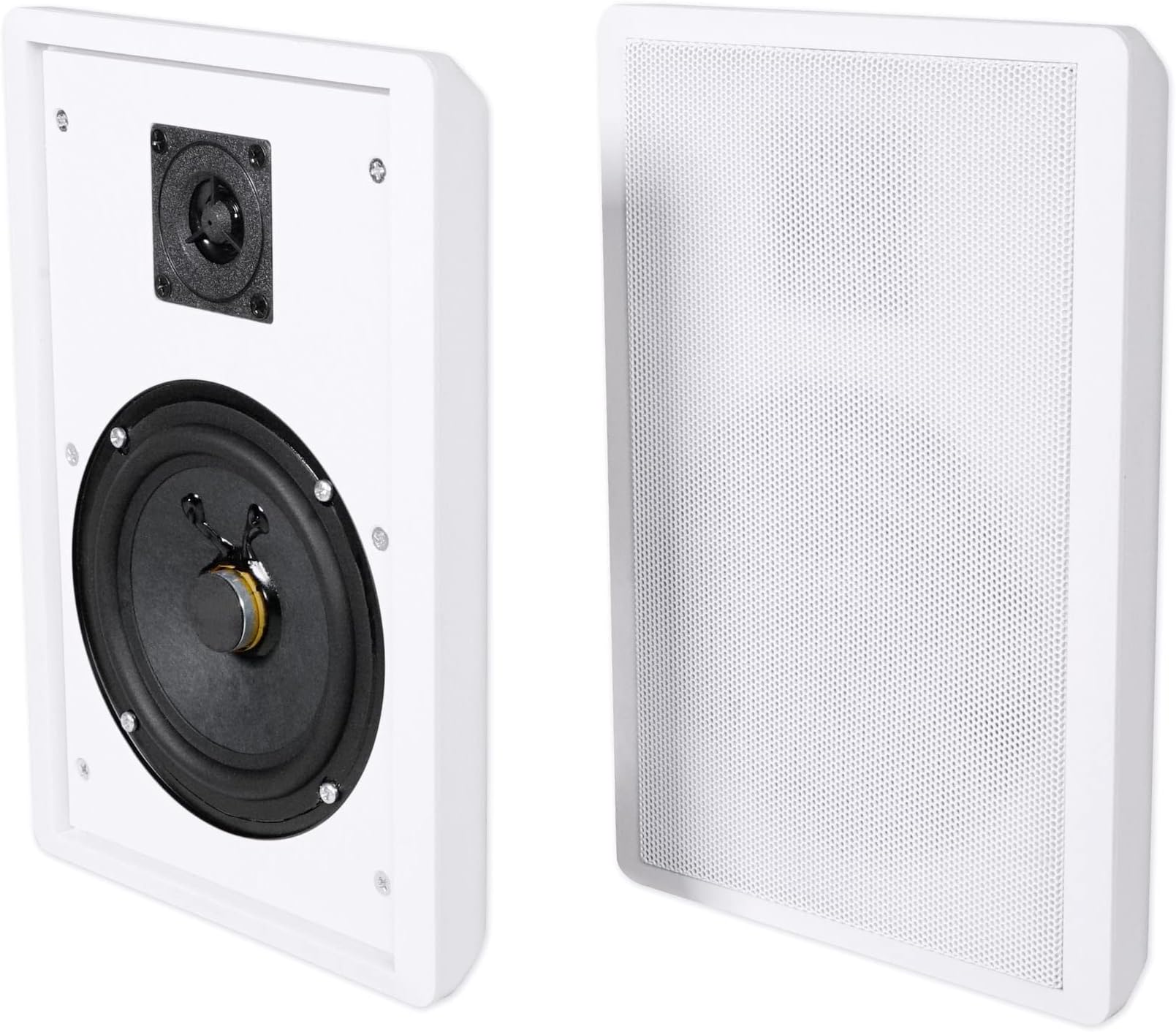 2 RockSlim White Home Theater 5.25" 240w Easy Wall Mount Slim Speakers
