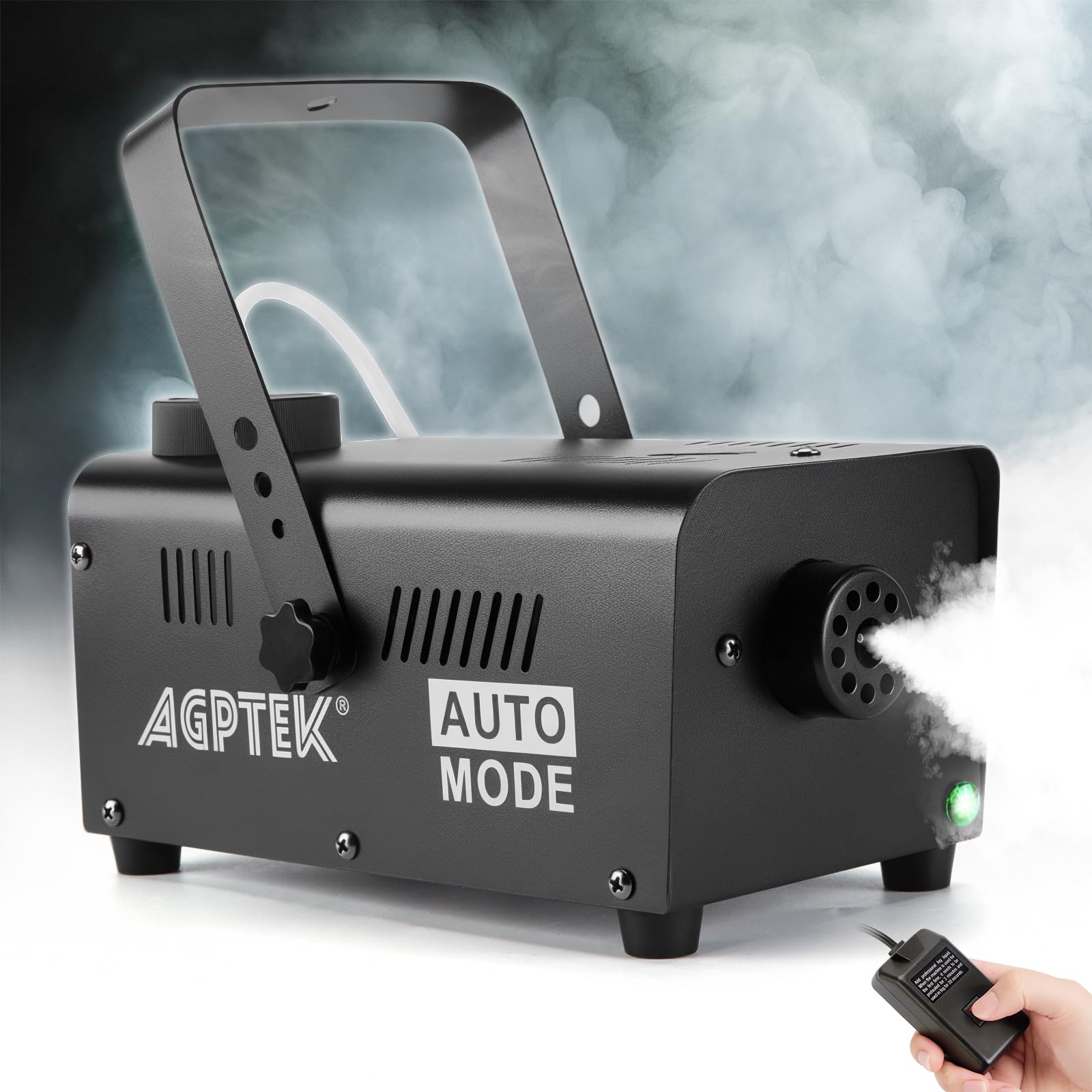 AGPTEK Fog Machine, Smoke Machine with Wired Control & Automatic Spray Function, Great for Halloween, Christmas, Wedding, Parties, DJ Performance & Stage Show