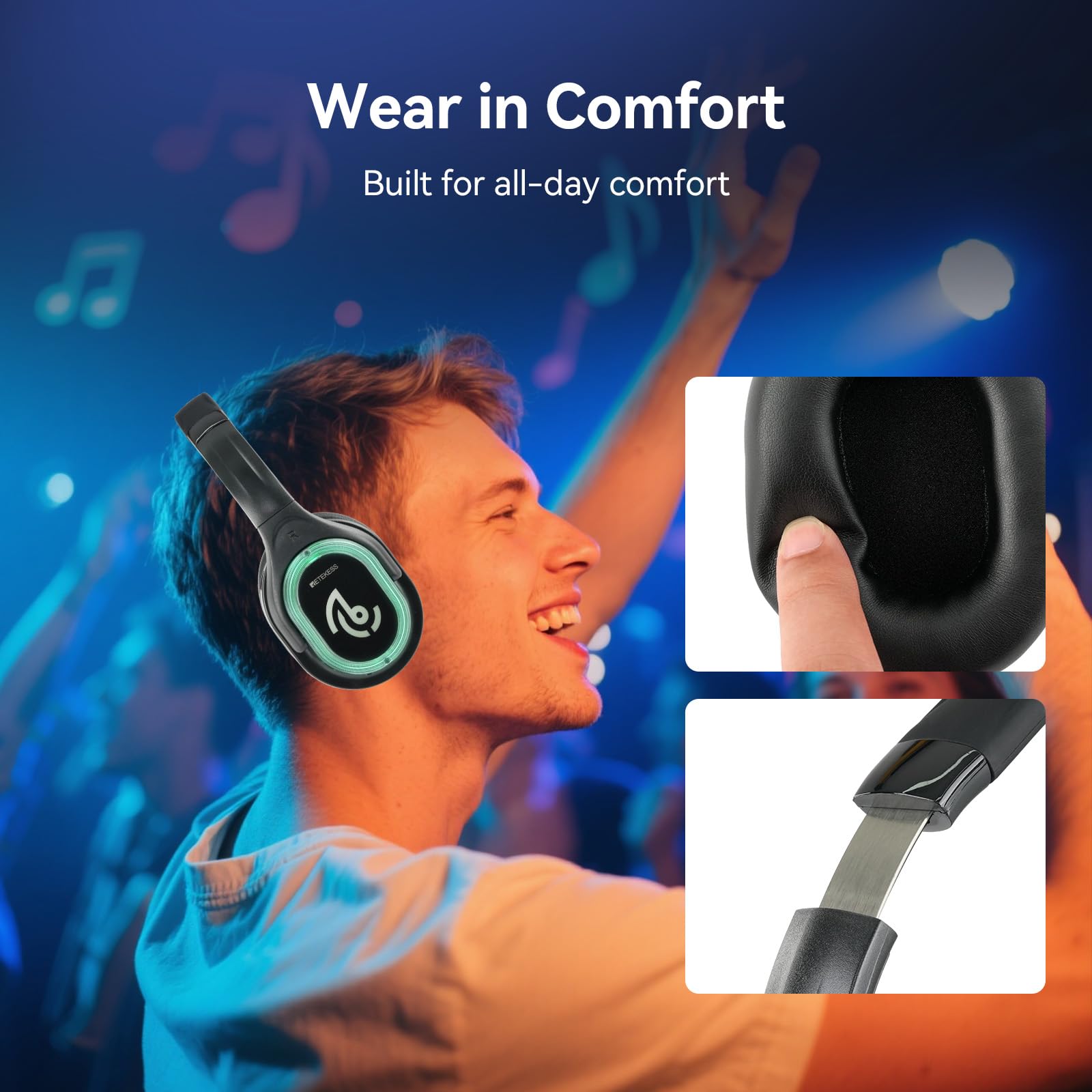 Retekess TA004 Kompletny Zestaw Słuchawek Silent Disco, 10 Słuchawek, 3 Kanały