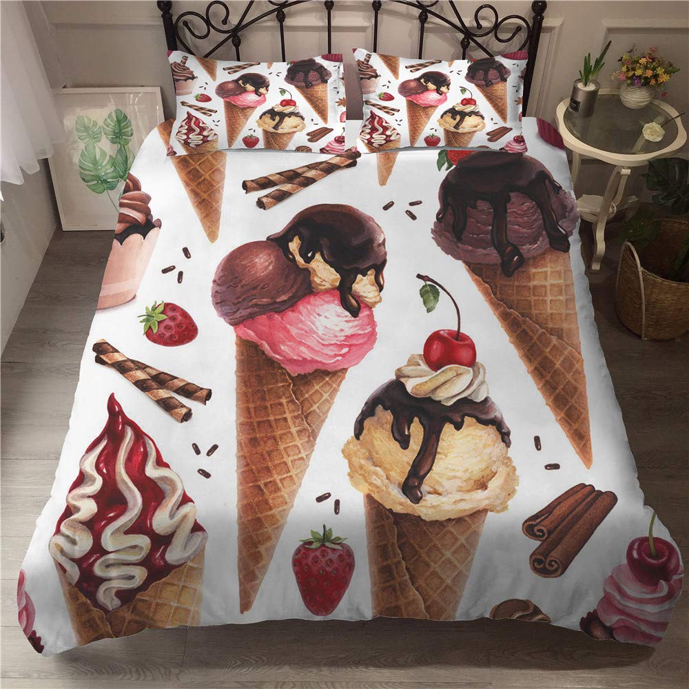 Housse de couette en microfibre 3D douce et respirante Chickwing 4 pièces