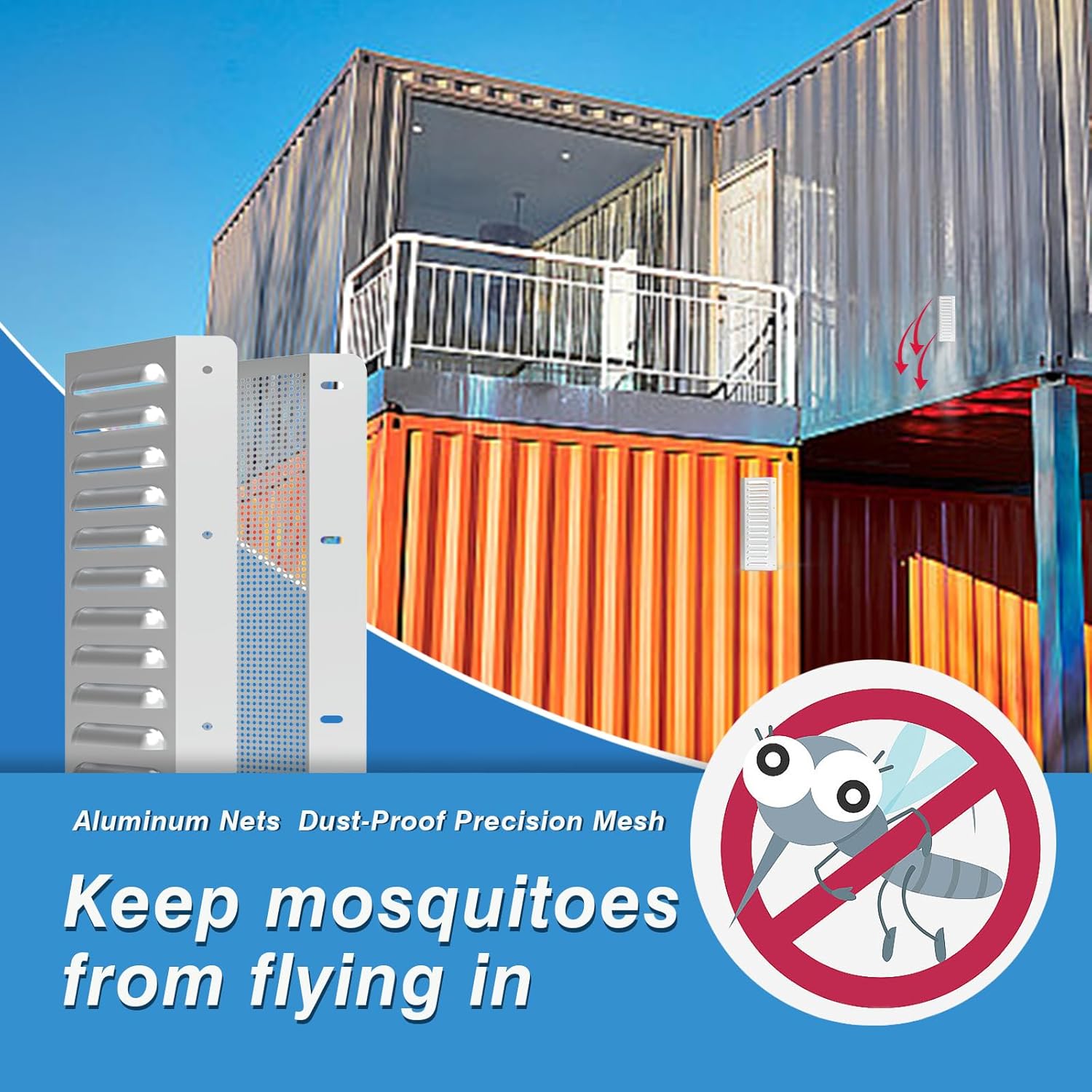 Shipping Container Vent，Shipping Container Accessories，for Shipping Container House Cross Flow Ventilation，Reduce Heat & Condensation with Maximum Airflow (4 Pack)