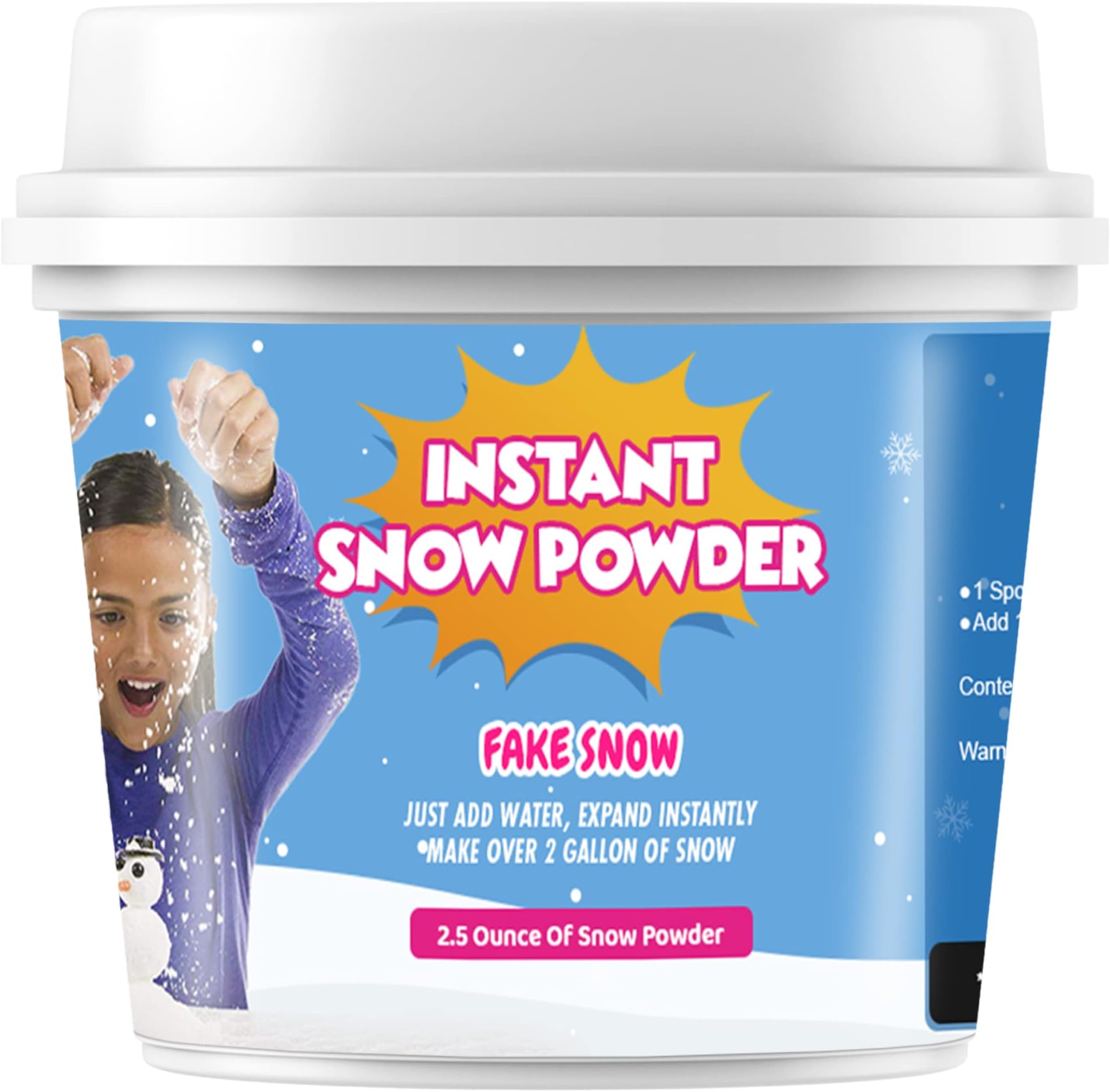 Fake Snow - Artificial Snow, Instant Snow Powder, Snow, Sodium Polyacrylate, Slush Powder, Snow Making Kit, Toys for Kids [ Make Over 3 Gallons of Instant Snow][70 gm of Snow Powder]
