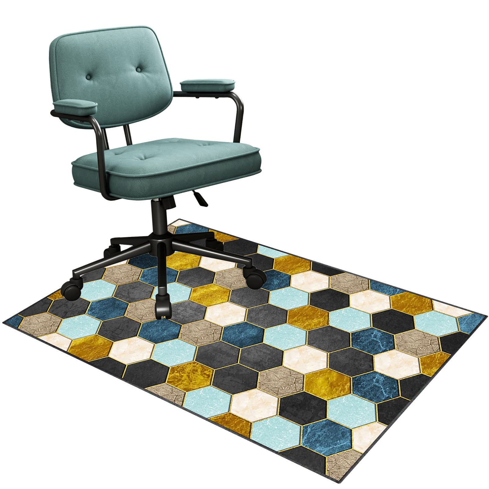 Tappetino per sedia da gaming, 120 × 160 cm, protezione per pavimento, per ufficio, scrivania, scrivania, scrivania, superficie in legno duro, tappetino da gioco, sedia da ufficio, con design