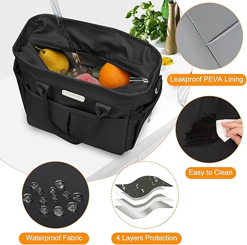 Miniatura 5 de MAXTOP Lonchera térmica para mujer para el trabajo, con bolsillo abierto, reutilizable, a prueba de fugas, con correa de hombro extraíble, para