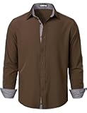 Men's Regular Fit Dress Shirt Stretch Wrinkle-Free Long Sleeve Casual Business Button Up Shirts