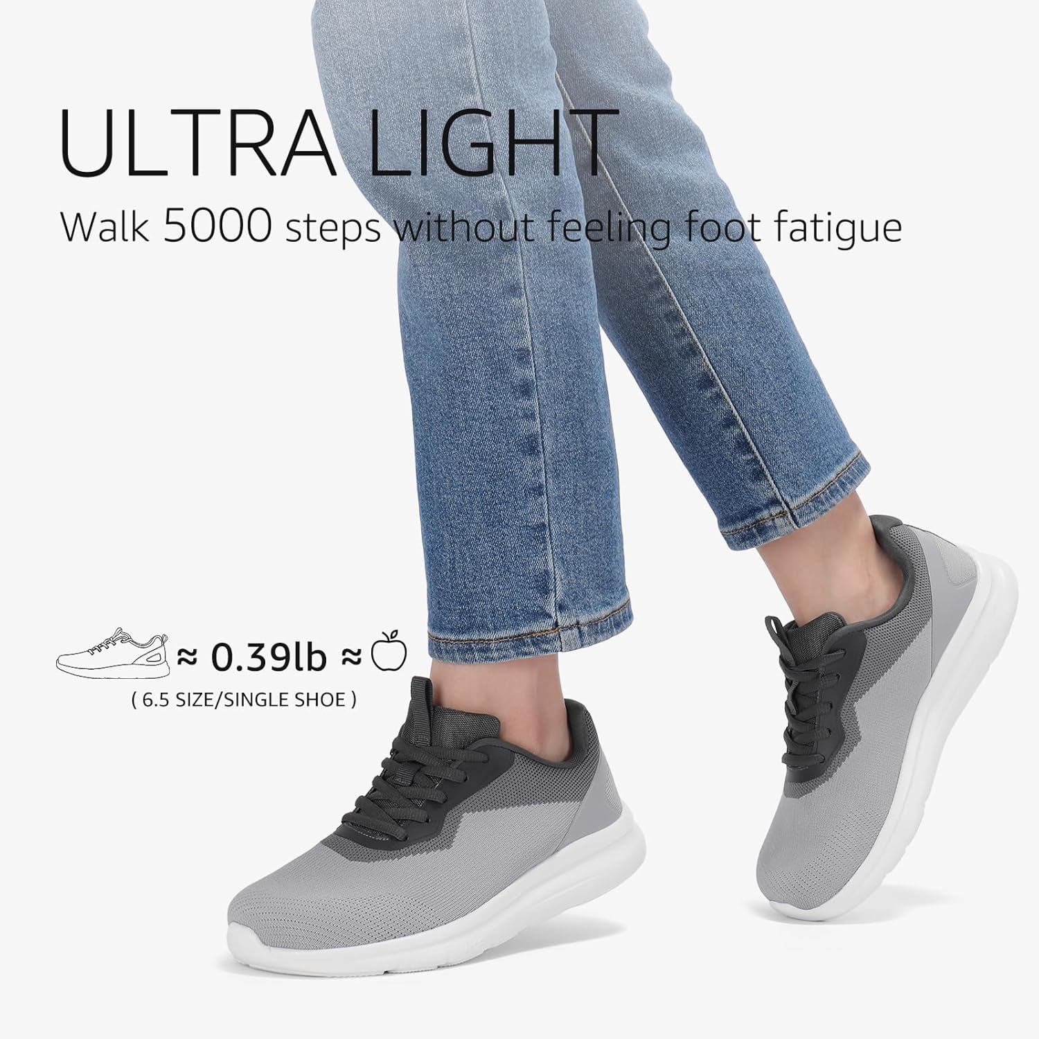 STQ Wide Toe Box Women's Orthopedic Shoes Extra Wide Width Walking Sneakers for Plantar Fasciitis, Bunions Lace-up Tennis Running Gym Shoe with Arch Support Grey - Image 8