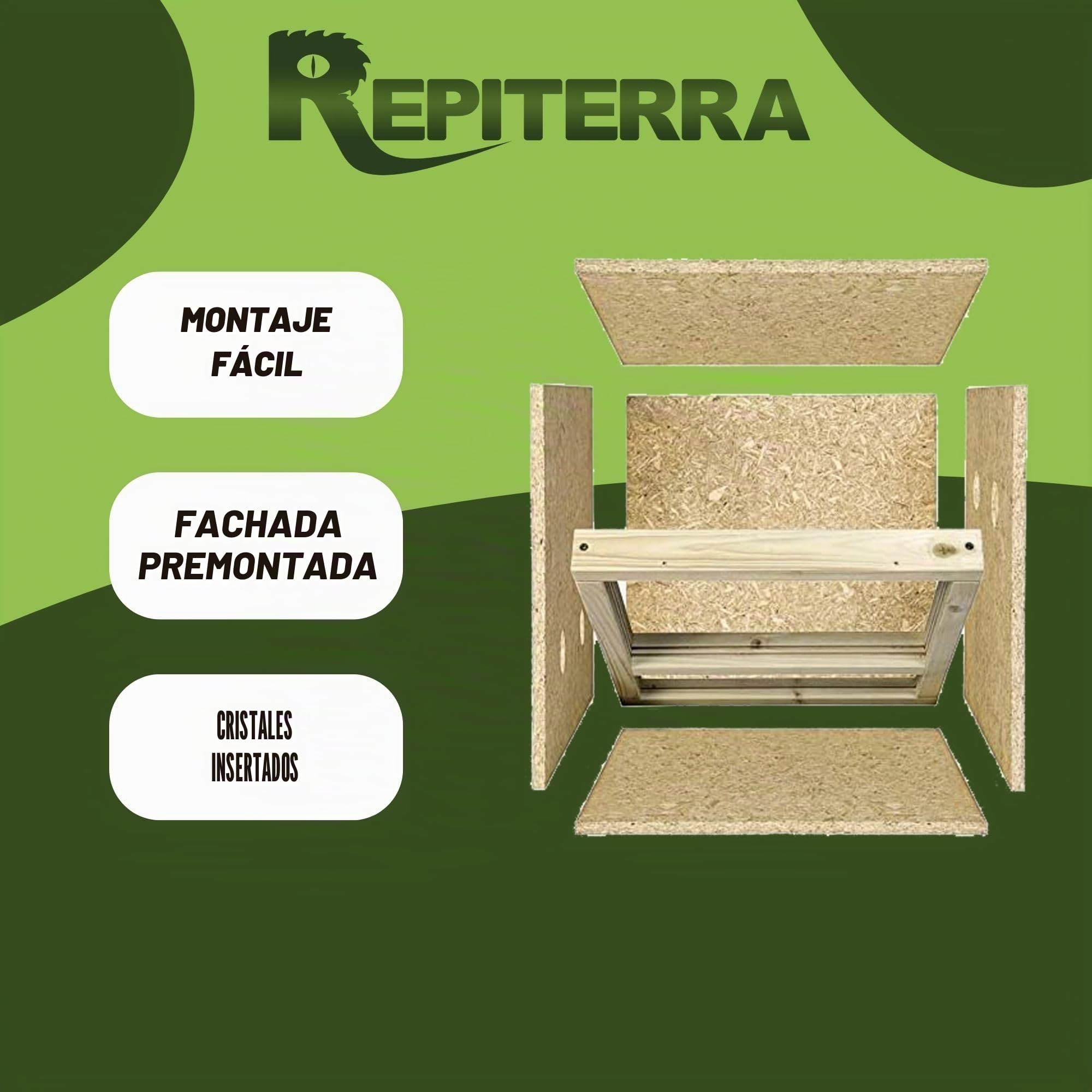 Terrario de tamaño grande de madera para reptiles, para interiores, parte frontal con ventilación, para serpientes y lagartos, 11, 11