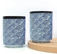 Vista 9 de Juego de 2 tazas de té japonesas, tazas de té de porcelana de cerámica, sin mango, taza de té modelo asiático para matcha, té verde, capuchino, sake
