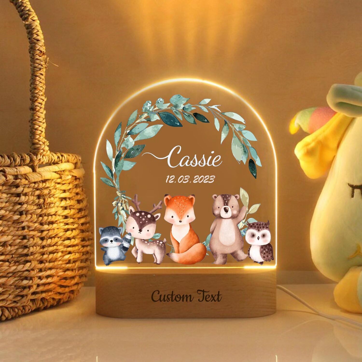 Wxexopowk Personalised Baby Gifts - Acrylic Baby Night Light with Any Name Custom 7 Colors Night Lamp Gift, Personalised Children's Night Lights,Baby Gift Ideas, Bedroom Decor for Girls Boys,Style 7