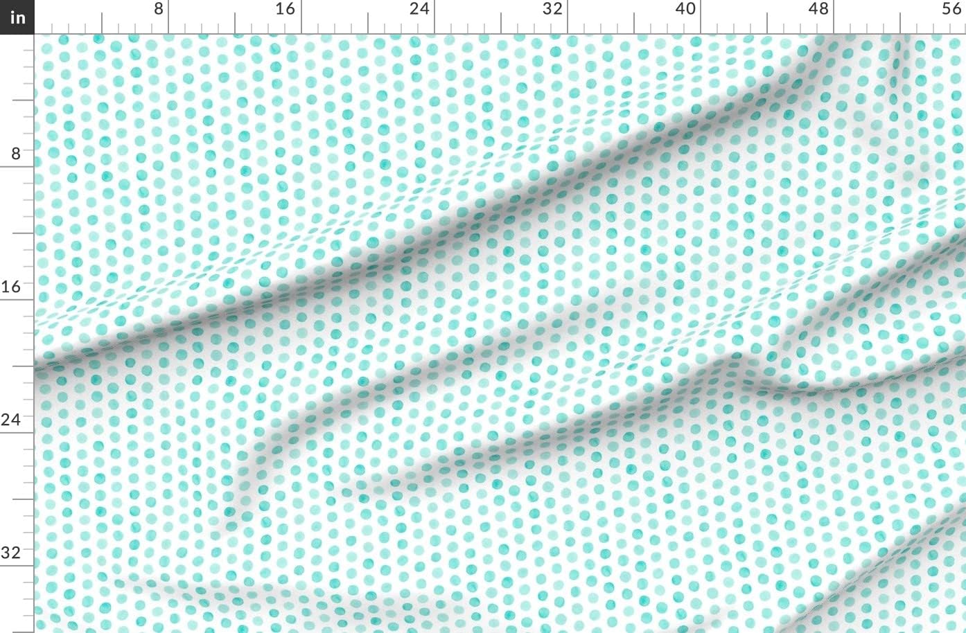 Spoonflower Fabric - Watercolor Dots Pale Turquoise Polka Modern Nursery Printed on Organic Cotton Sateen Fabric by The Yard - Sewing Quilting Apparel Home Decor