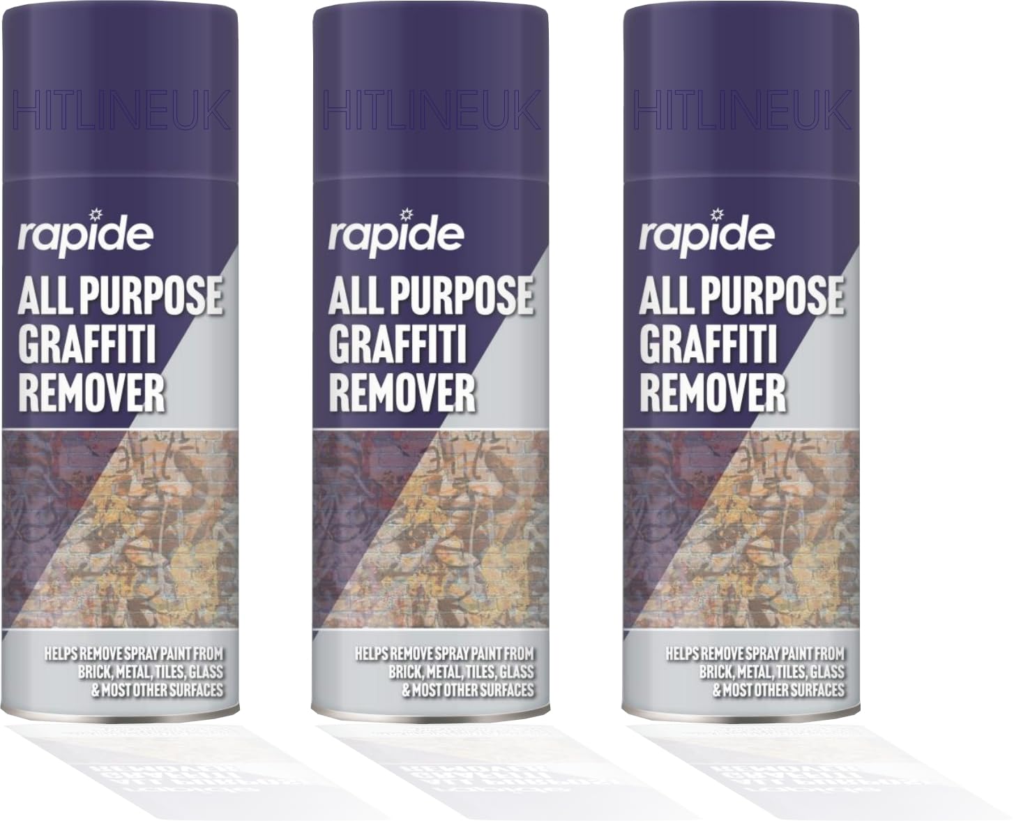 3 x Graffiti Cleaner Remover, Powerful Spray Paint, Emulsion, Pen & Mark Remover for Brick Metal Glass Tiles – 250ml