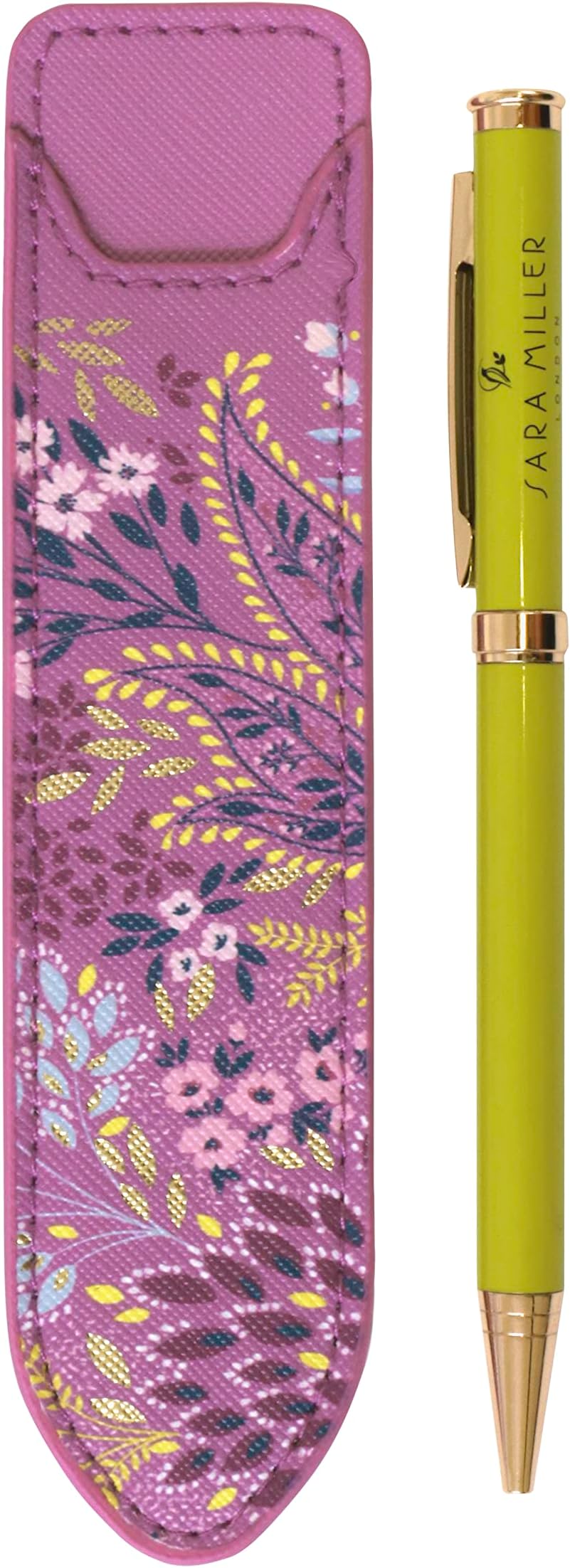 Portico Designs LtdSara Miller Haveli Garden Pen & Pencil Case Set, Multicolour, Slim, Handbag sized pencil case/cosmetic bag with ballpoint pen