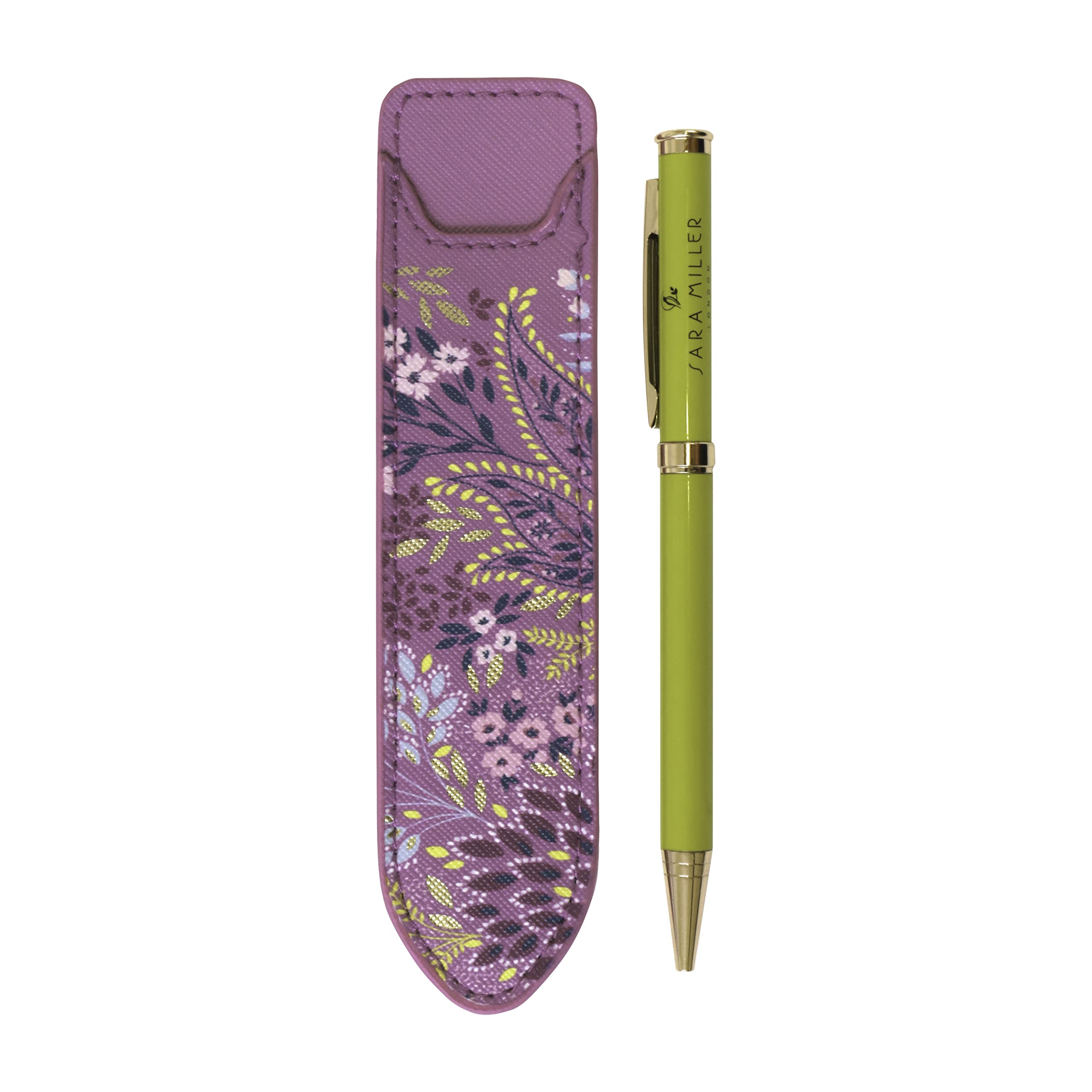 Portico Designs LtdSara Miller Haveli Garden Pen & Pencil Case Set, Multicolour, Slim, Handbag sized pencil case/cosmetic bag with ballpoint pen