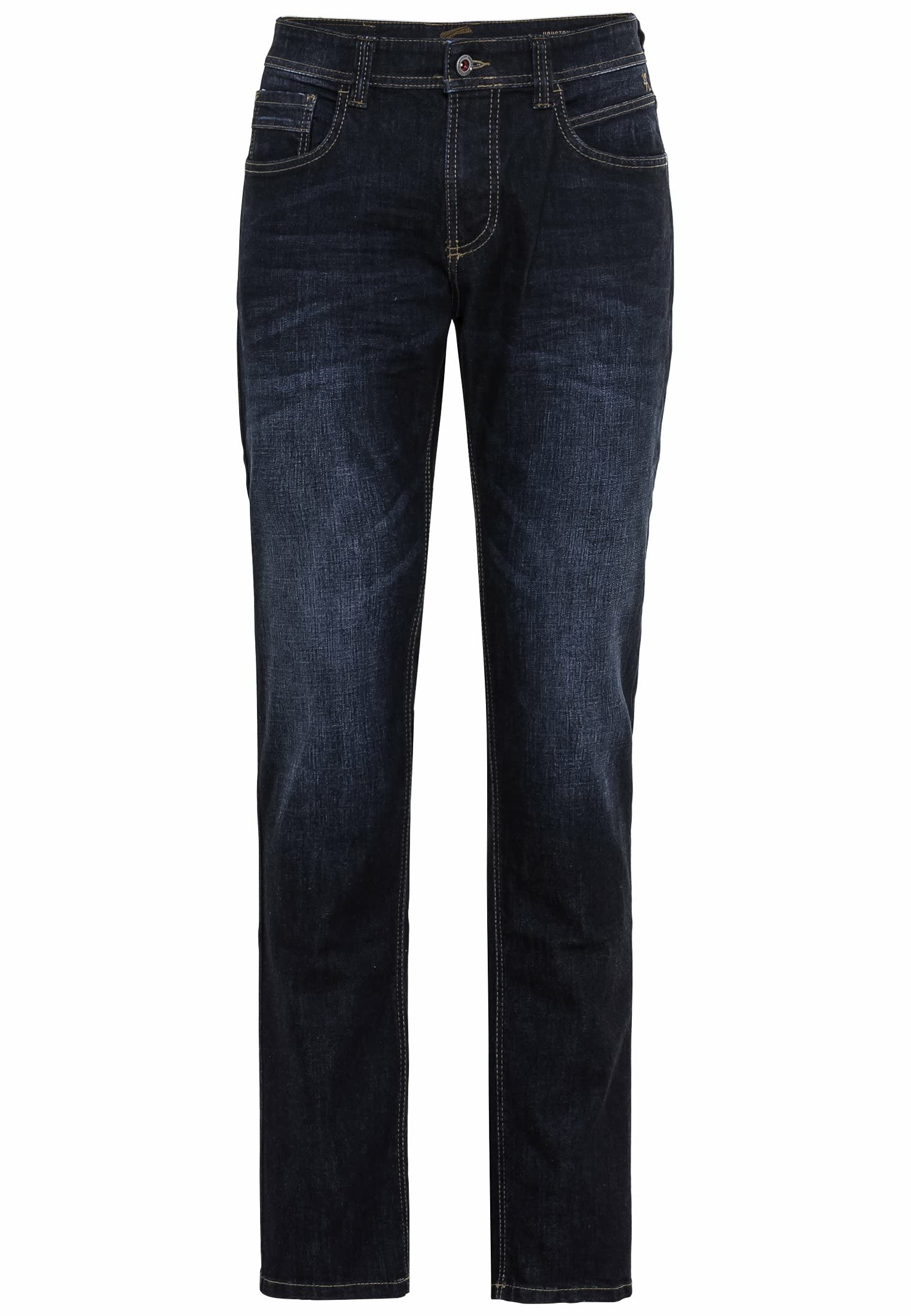 camel active Men's Regular Fit Houston Stretch Jeans Trousers, Dark Blue, 35 W/36 L