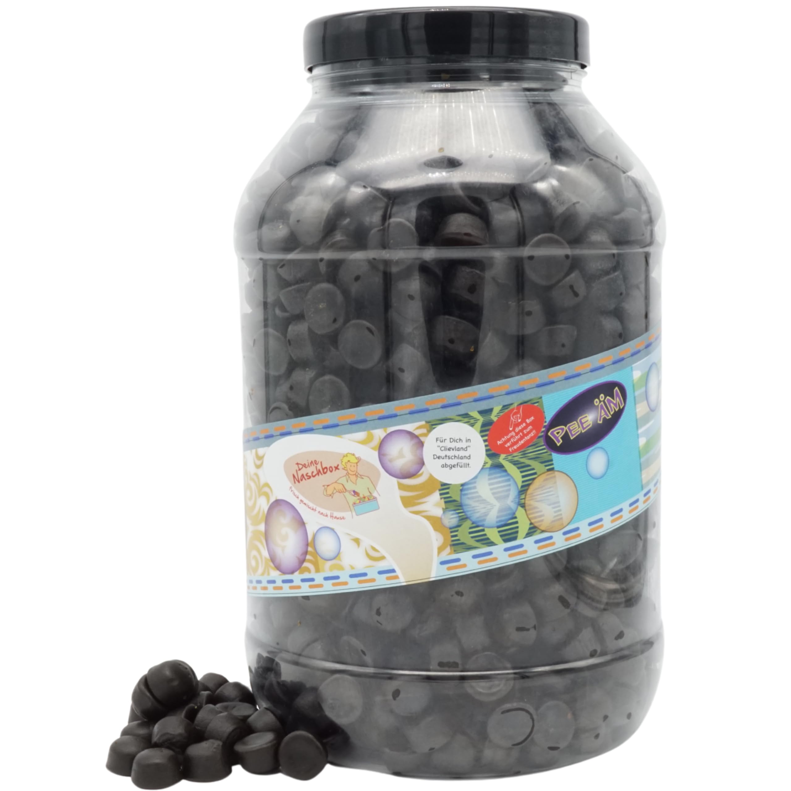 Deine Naschbox | Zuckerfreie Süße Lakritz Drops | 3kg Mega Pot | XXL Großpackung für Party, Candybar & als Geschenk - Gelatinefrei - Softe süße Bollen