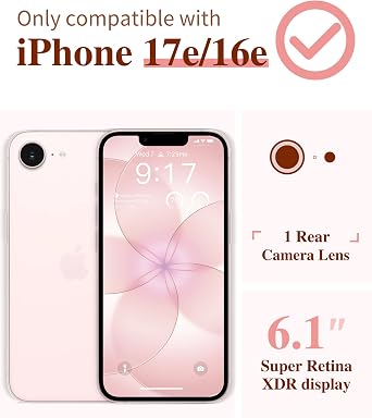GVIEWIN for iPhone 17e Case & iPhone 16e Case, [Non-Yellowing][Military-Grade Protection] Hard PC&TPU Bumper, Floral Shockproof Protective Clear Phone Case (Floratopia/Colorful)