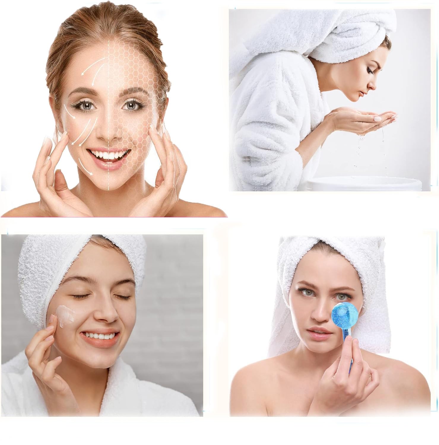 Ice Roller Ball,2Pcs Facial Ice Globes,Massage Ice Ball Skin Care Tool,Tonifica la Pelle e Migliora la Circolazione Sanguigna,Riducono il Gonfiore e Le Occhiaie
