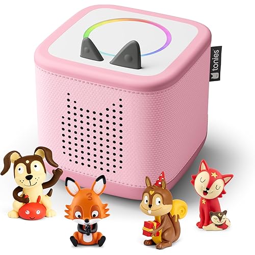 Toniebox 2 Audio Player Favorite Songs Bundle for Kids 1+ with Playtime Puppy, Bedtime Songs, Counting Songs, and Celebration Songs - Cloud Pink