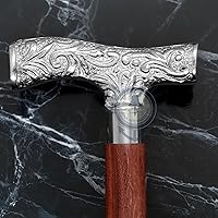 Vista 8 de Bastones de lujo Bastón hecho a mano de palisandro con barras decorativas cromadas de latón macizo Nagina International