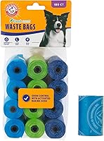 Arm & Hammer Easy-Tear Dog Poop Bags with Baking Soda Odor Control - 180 Thick 9x14 Inch Waste Bags for Dogs & Cats