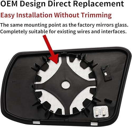 Vista 3 de Espejo lateral del pasajero de repuesto para Nissan Altima 2013 2014 2015 2016 2017 2018 Sentra 2013 2014 2015 2016 2017 2018 – Vidrio de espejo